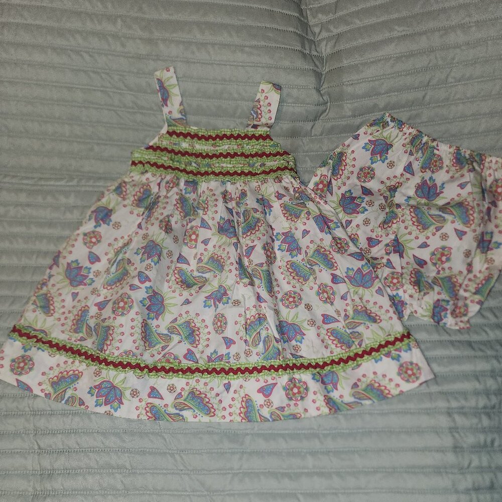 NWT~PETIT AMI~Baby Girls Full Summer DRESS & BLMR~Sz 24m - Picture 1 of 3